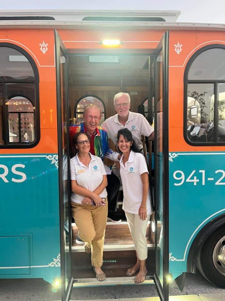 Discover Sarasota Tours Staff on the trolley